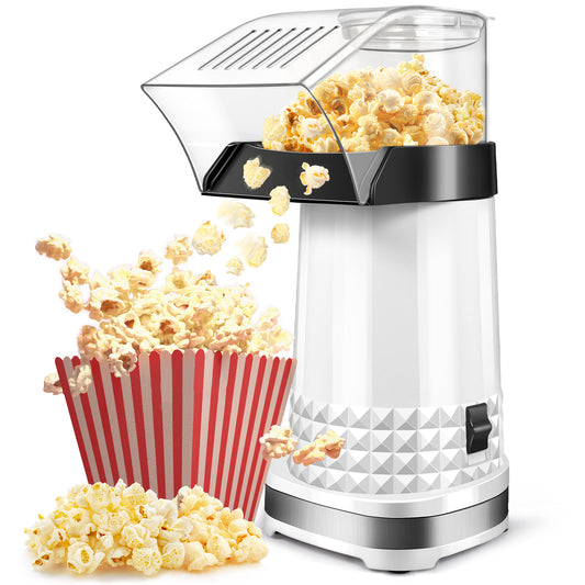 Fast & Easy Hot Air Popcorn Popper Maker, Pops Up Fresh, Healthy Popcorn, No Oil Electric Popcorn Maker for Family Movie Nights, Parties